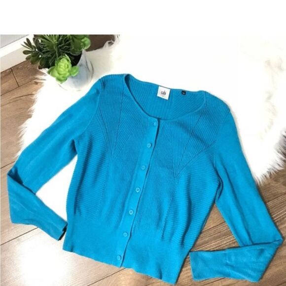 CAbi "Darby Cardigan" Ribbed Sweater Size Small - Picture 7 of 8